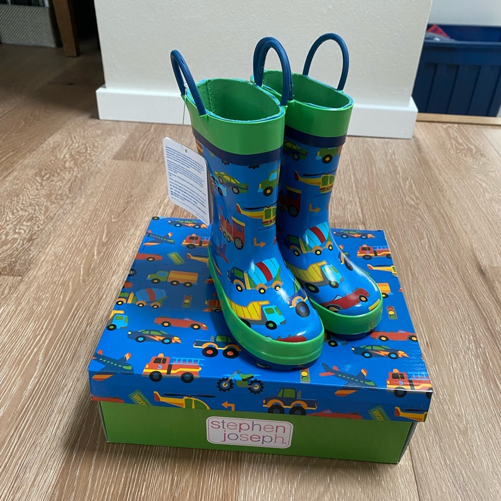 Stephen Joseph Transportation Rain Boots - Size 8 - NWT